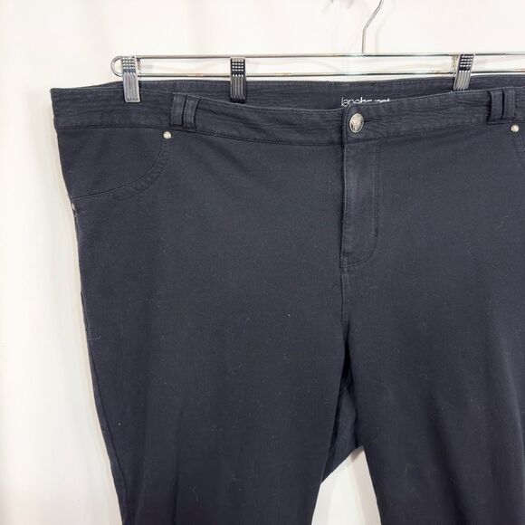 Lane Bryant Plus Size 28 Capri Pants Black Knit Solid Cotton‎ Stretch 661 - Picture 3 of 10